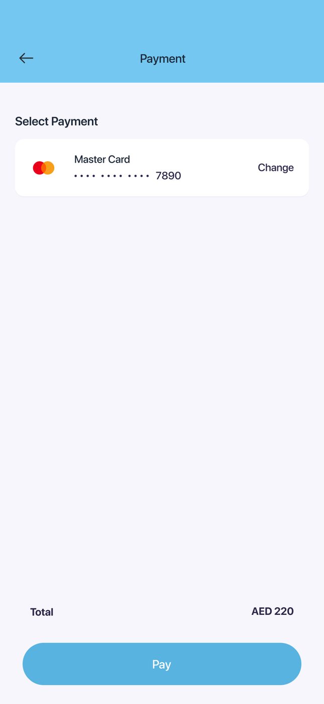 One-tap top-up with a saved card.