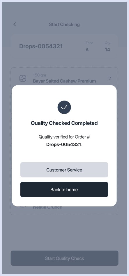 Quality verified — order cleared for dispatch.