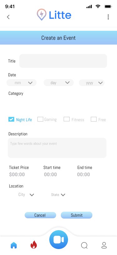 Creating an event — details, category, maps, and tickets.